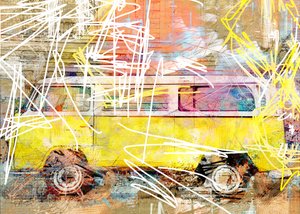 Retro Van Street Art da Lembayung senja studio [Vintage Poster]