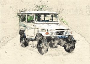 Schizzo vintage fuoristrada da Lembayung senja studio [Vintage Poster]
