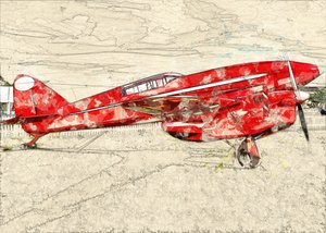 Aereo a elica rosso d