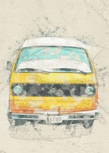 Furgoncino camper giallo retrò