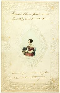 Valentino senza titolo (Donna in abito rosa) da Lemercier et Compagnie