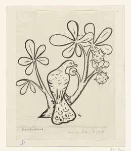Colomba su un ramo di castagno da Leo Gestel (signed by artist)