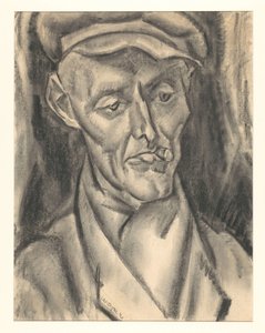 Uomo con berretto e sigaro da Leo Gestel (signed by artist)