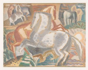 Cavalli nel paesaggio da Leo Gestel (signed by artist)