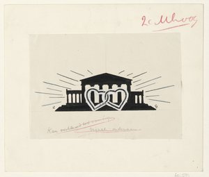 Tempio con due cuori intrecciati da Leo Gestel (signed by artist)