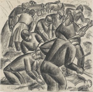 Raccoglitori di patate al lavoro nei campi da Leo Gestel