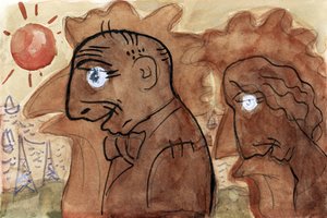 Caricatura di Leo Gestel e sua moglie (ca. 1891–1941) di Leo Gestel da Leo Gestel