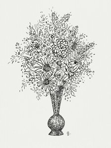 Vaso da fiori (1891–1941 circa) – Disegno in alta risoluzione di Leo Gestel.