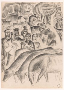 Mucche al pascolo, contadini e lavoratori nei campi da Leo Gestel
