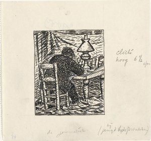 Uomo che scrive a un tavolo da Leo Gestel