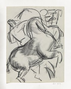 Cavallo impennato con una figura sullo sfondo da Leo Gestel