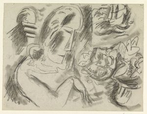 Donna con un mazzo di fiori da Leo Gestel