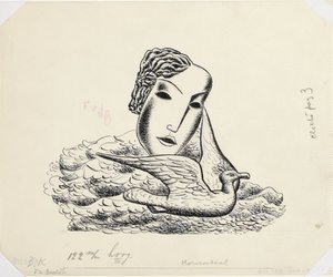 Testa di donna con uccello (schizzo) da Leo Gestel