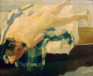Nudo femminile in barca