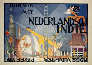 Poster Telefona con le Indie Olandesi da Leo Visser