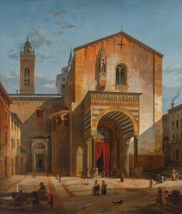 Bergamo - Vista del transetto meridionale di S. Maria Maggiore da Leo von Klenze