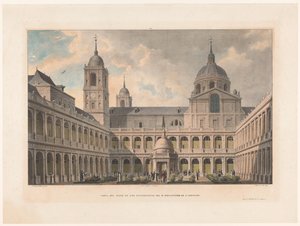 Vista del Patio de los Evangelistas del Monasterio de San Lorenzo de El Escorial da Leon Auguste Asselineau