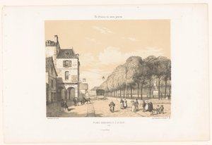 Vista sulla Place Du Guesclin a Dinan da Leon Auguste Asselineau
