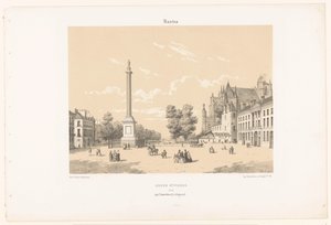 Vista su Place Maréchal-Foch e Cours Saint-Pierre a Nantes da Leon Auguste Asselineau