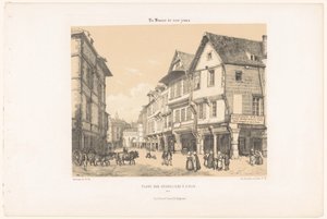 Vista della Place des Cordeliers a Dinan (serie: Hedendaags Frankrijk)