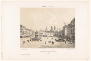 Veduta della Place du Martroi a Orléans da Leon Auguste Asselineau
