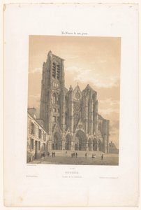 Vista sulla facciata della cattedrale di Bourges da Leon Auguste Asselineau