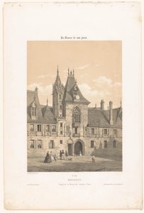 Vista della facciata del Palais Jacques-Coeur a Bourges da Leon Auguste Asselineau