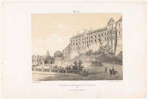 Vista della facciata di Francesco I del Castello di Blois da Leon Auguste Asselineau