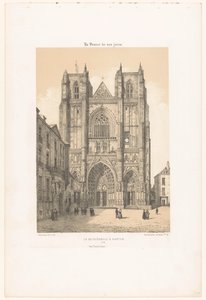 Vista della cattedrale di San Pietro e San Paolo a Nantes da Leon Auguste Asselineau