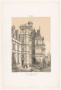 Vista di una parte del castello di Angers da Leon Auguste Asselineau