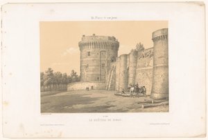 Veduta di una delle torri del castello di Dinan da Leon Auguste Asselineau