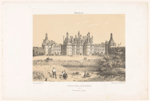 Veduta del castello di Chambord sulla Loira da Leon Auguste Asselineau