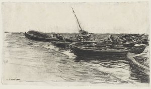 Barche sulla spiaggia, c. 1874-81 da Leon Augustin Lhermitte