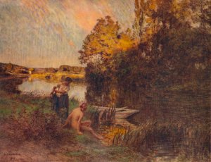 La bagnante, 1907, 1938 da Leon Augustin Lhermitte