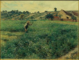 Mietitore nel campo di erba medica da Leon Augustin Lhermitte