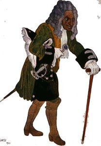 Bozzetto di costume per Galesson, il tutore del principe, da La bella addormentata da Leon Bakst