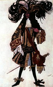 Bozzetto di costume per un principe vicino, da La bella addormentata da Leon Bakst