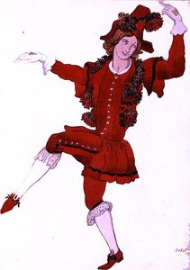 Bozzetto di costume per un Paggio della Fata Sorbo, da La Bella Addormentata