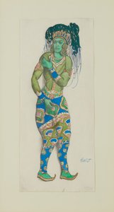 Costume per il balletto Dio Blu di R. Hahn, 1910 da Leon Bakst