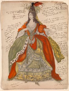Costume preparatorio della regina per il balletto La bella addormentata da Leon Bakst