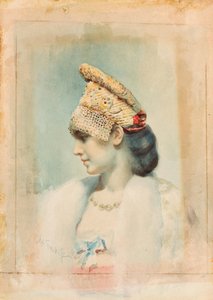 Ritratto di una ragazza che indossa un kokoshnik da Leon Bakst