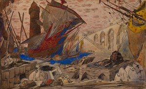 Scenografia per La Pisanelle ou la mort parfumée di Gabriele d