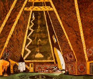 Progetto scenografico per Thamar, balletto di Mily Balakirev, 1912 da Leon Bakst