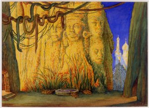 Scenografia per il balletto Dio Blu di R. Hahn da Leon Bakst