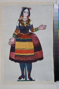 La bambola italiana, costume per il balletto "La Boutique Fantasque" diretto da Gioachino Rossini da Leon Bakst