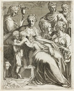 La Sacra Famiglia con Santi da Leon Davent