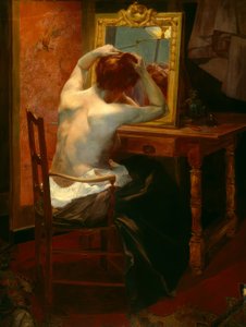 Una dama alla toilette da Leon Olivier Bon