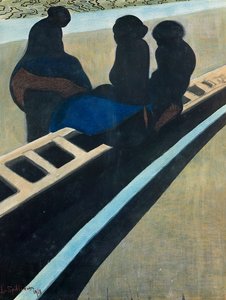 Mogli dei pescatori sul molo