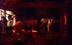Interno di una fonderia da Léonard Defrance