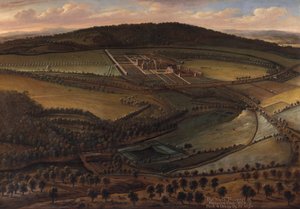La prospettiva nord di Hampton Court, Herefordshire